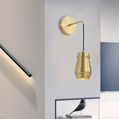 Vivolux | Gouden Afwerking Fles Sconces Lamp Minimalistische Messing 1 Licht Wandmontage Lamp met Arm