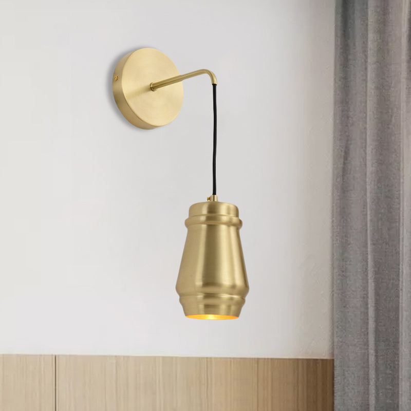 Vivolux | Gouden Afwerking Fles Sconces Lamp Minimalistische Messing 1 Licht Wandmontage Lamp met Arm
