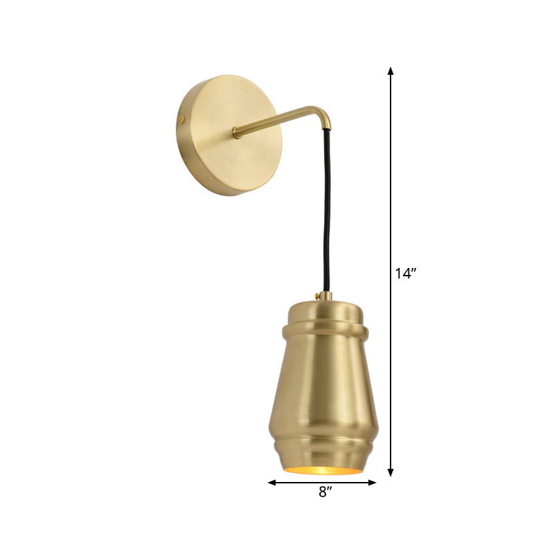 Vivolux | Gouden Afwerking Fles Sconces Lamp Minimalistische Messing 1 Licht Wandmontage Lamp met Arm