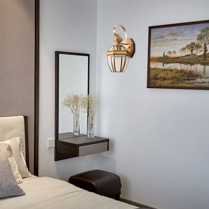 Vivolux | Traditionele Urn Wandlamp Metaal 1 Lamp Muur Bevestigde Verlichting in Messing voor Eetkamer