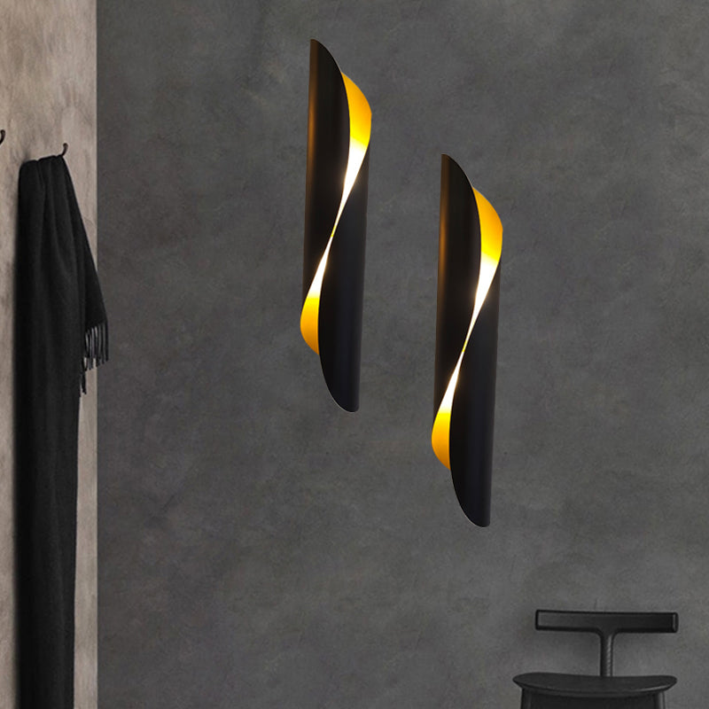 Vivolux | 2-Kopf Rollen Flush Mount Wandleuchte Minimalismus Schwarz/Weiß Metall Wandbeleuchtung