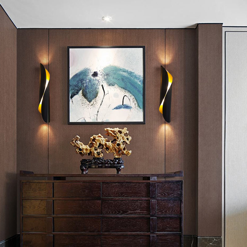 Vivolux | 2-Kopf Rollen Flush Mount Wandleuchte Minimalismus Schwarz/Weiß Metall Wandbeleuchtung