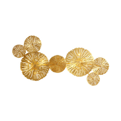 Vivolux | 3/6/7 Köpfe Messing Wandmontage Lampe Asiatischer Stil Gold-Finish Geätztes Lotusblatt Wandlicht Wandleuchte