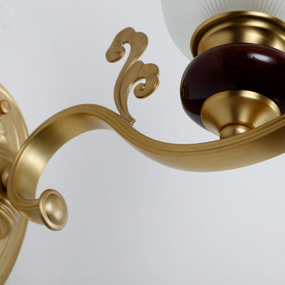 Vivolux | 1/2-Bulb Sconces Licht Fixture mit Petal Shade Frosted Glass Traditionell Stilvoll Schlafzimmer Wandmontierte Licht in Gold