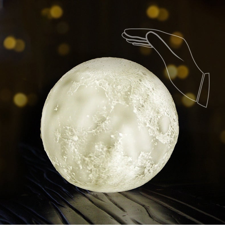 Vivolux | Kreative Mini Wiederaufladbare 3D Gedruckte Mond 1-Licht LED Tischlampe