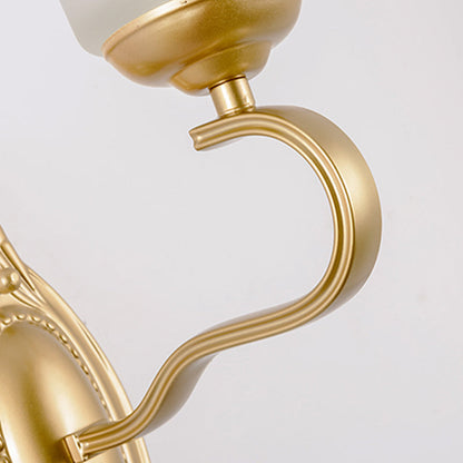 Vivolux | Bell Opal Glas Wandleuchte Vintage Stil 1/2-Kopf Flur Wandmontage Licht in Gold