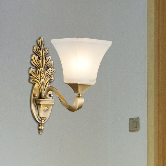 Vivolux | Gouden 1/2-Licht Wandlamp Vintage Stijl Opal Glas Bel Shade Muurbevestiging Verlichting voor Woonkamer