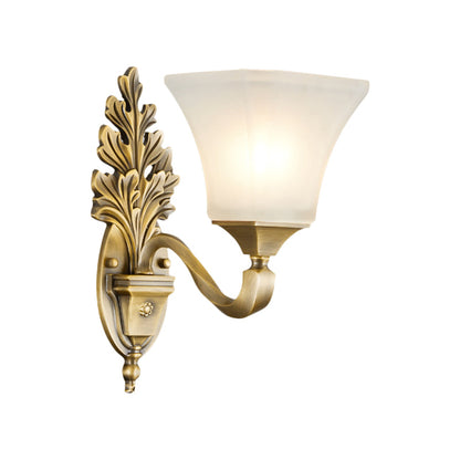 Vivolux | Gouden 1/2-Licht Wandlamp Vintage Stijl Opal Glas Bel Shade Muurbevestiging Verlichting voor Woonkamer