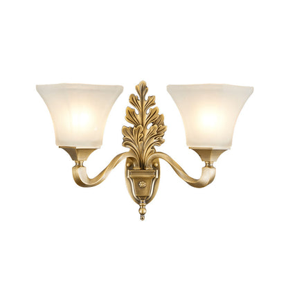 Vivolux | Gouden 1/2-Licht Wandlamp Vintage Stijl Opal Glas Bel Shade Muurbevestiging Verlichting voor Woonkamer