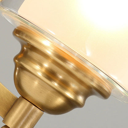 Vivolux | Zylindrische Innenwandlampe Beleuchtung moderne Stil doppelte Gläser 1/2-Kopf Messing-Finish Wandlampe für Schlafzimmer