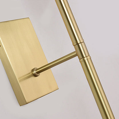 Vivolux | Zylinder Schlafzimmer Wandlampe Wandleuchte im modernistischen Stil mit weißem Glas 1/2-Kopf Messingfinish Wandleuchte mit Bleistiftarm