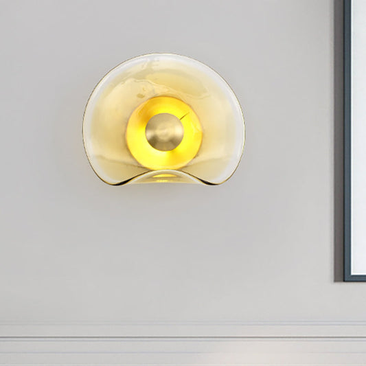 Vivolux | Runde Gold Glas Wandlampe Kolonial 1 Kopf Flush Mount Wand Leuchte für Wohnzimmer