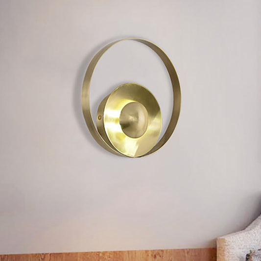 Vivolux | Runde Wandlampe Colony Metall 1 Glühbirne Gold Wandleuchte für Wohnzimmer