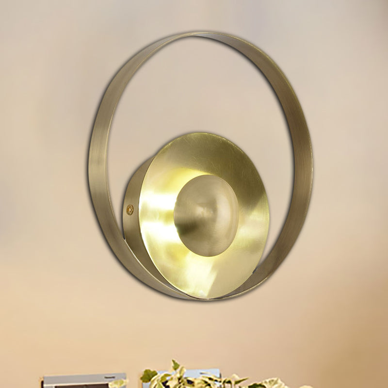 Vivolux | Runde Wandlampe Colony Metall 1 Glühbirne Gold Wandleuchte für Wohnzimmer