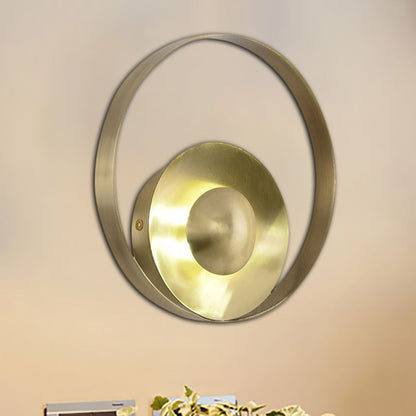 Vivolux | Runde Wandlampe Colony Metall 1 Glühbirne Gold Wandleuchte für Wohnzimmer