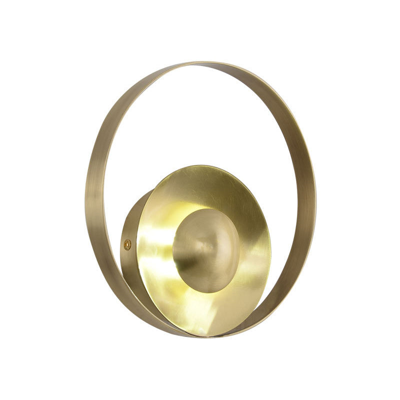Vivolux | Runde Wandlampe Colony Metall 1 Glühbirne Gold Wandleuchte für Wohnzimmer