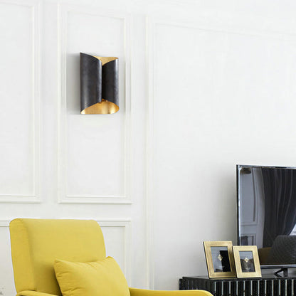 Vivolux | 2-Licht Scroll Wandlamp Eenvoudige Zwarte en Gouden IJzeren Wandgemonteerde Verlichtingsarmatuur