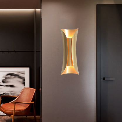 Vivolux | 13"/21"/30" H 2 Köpfe Wandleuchte Sconce Einfachheit Geformte Metall Wandmontage Lampe, Messing/Gold/Naturholz-Finish