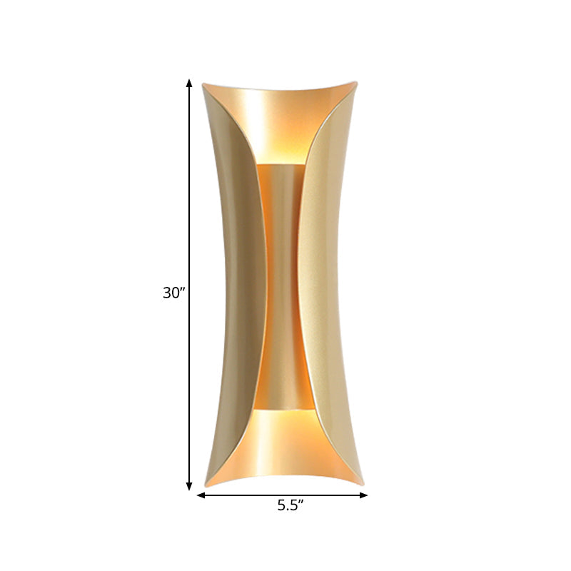 Vivolux | 13"/21"/30" H 2 Köpfe Wandleuchte Sconce Einfachheit Geformte Metall Wandmontage Lampe, Messing/Gold/Naturholz-Finish