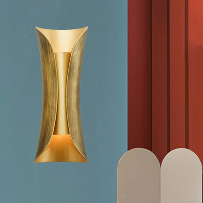 Vivolux | 13"/21"/30" H 2 Köpfe Wandleuchte Sconce Einfachheit Geformte Metall Wandmontage Lampe, Messing/Gold/Naturholz-Finish
