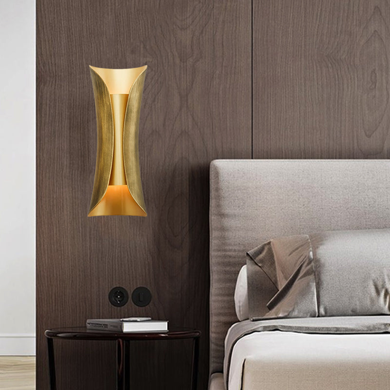 Vivolux | 13"/21"/30" H 2 Köpfe Wandleuchte Sconce Einfachheit Geformte Metall Wandmontage Lampe, Messing/Gold/Naturholz-Finish