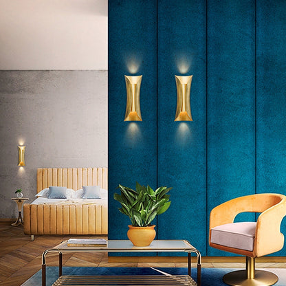 Vivolux | 13"/21"/30" H 2 Köpfe Wandleuchte Sconce Einfachheit Geformte Metall Wandmontage Lampe, Messing/Gold/Naturholz-Finish