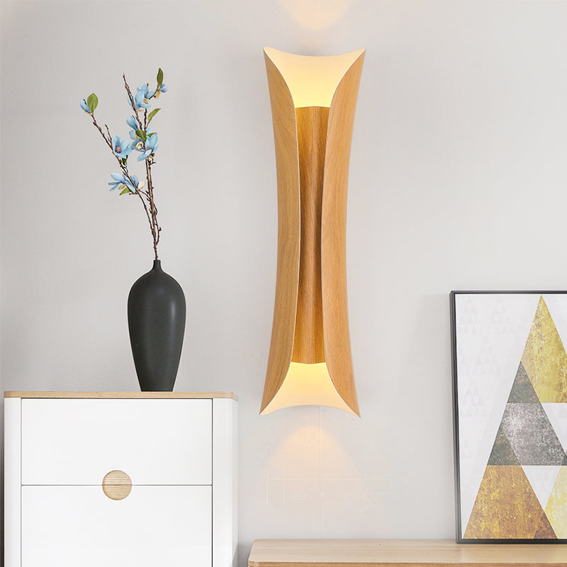 Vivolux | 13"/21"/30" H 2 Köpfe Wandleuchte Sconce Einfachheit Geformte Metall Wandmontage Lampe, Messing/Gold/Naturholz-Finish