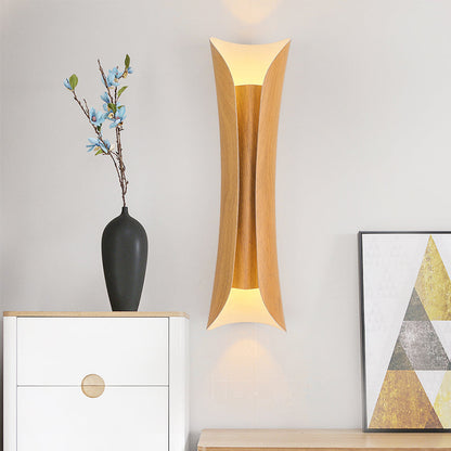 Vivolux | 13"/21"/30" H 2 Köpfe Wandleuchte Sconce Einfachheit Geformte Metall Wandmontage Lampe, Messing/Gold/Naturholz-Finish