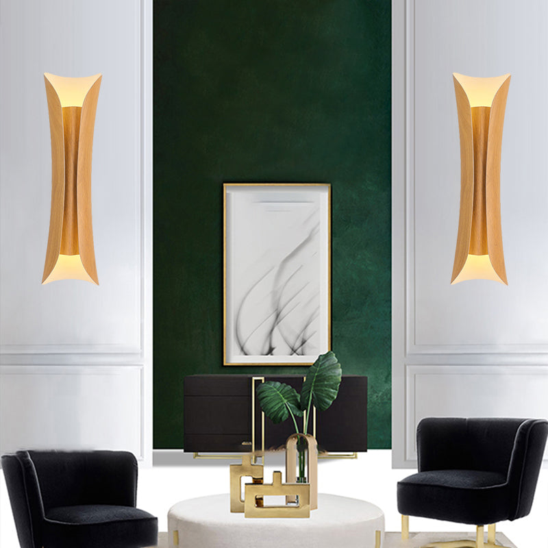 Vivolux | 13"/21"/30" H 2 Köpfe Wandleuchte Sconce Einfachheit Geformte Metall Wandmontage Lampe, Messing/Gold/Naturholz-Finish