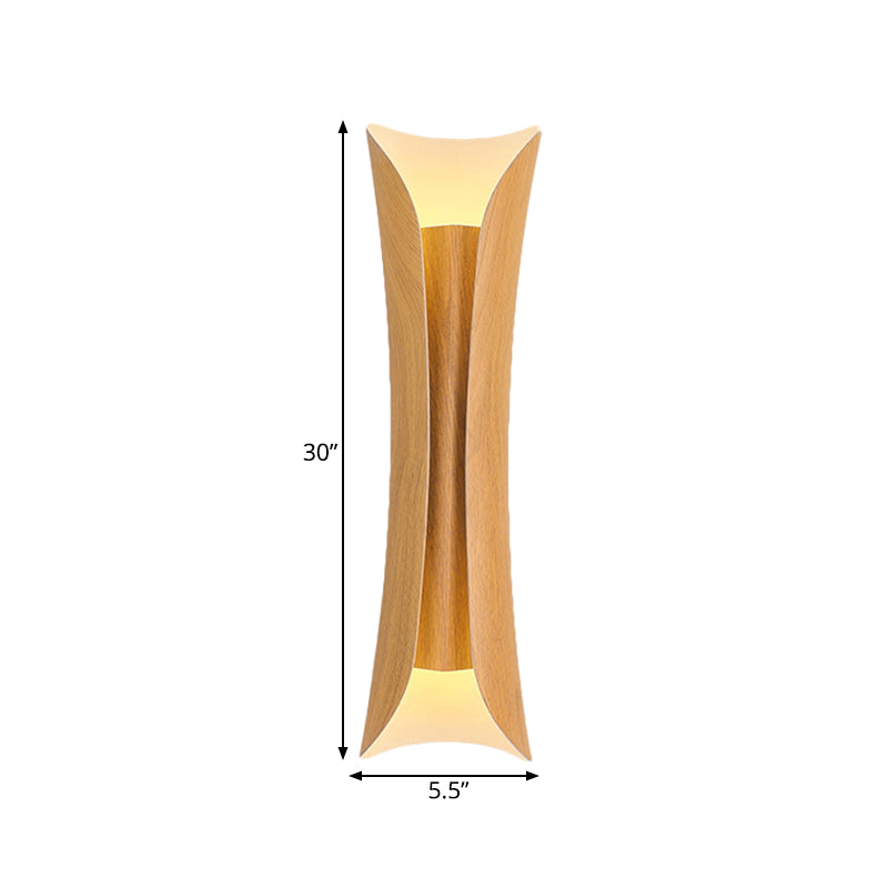 Vivolux | 13"/21"/30" H 2 Köpfe Wandleuchte Sconce Einfachheit Geformte Metall Wandmontage Lampe, Messing/Gold/Naturholz-Finish