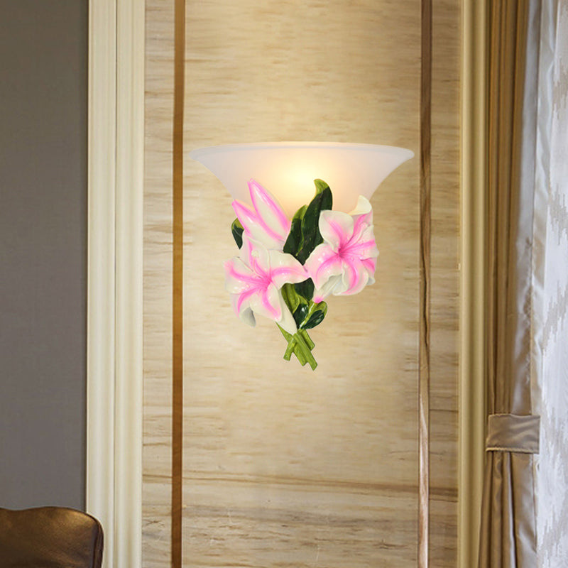 Vivolux | 1 Licht Har Wall Lamp Modern Stylisch Exquisite Pink Floral Flush Mount Wandlamp