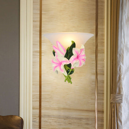 Vivolux | 1 Licht Har Wall Lamp Modern Stylisch Exquisite Pink Floral Flush Mount Wandlamp