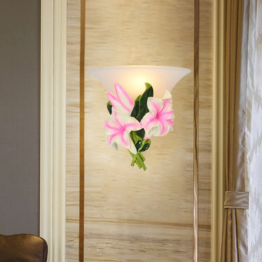 Vivolux | 1 Licht Har Wall Lamp Modern Stylisch Exquisite Pink Floral Flush Mount Wandlamp