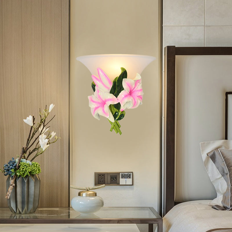 Vivolux | 1 Licht Har Wall Lamp Modern Stylisch Exquisite Pink Floral Flush Mount Wandlamp