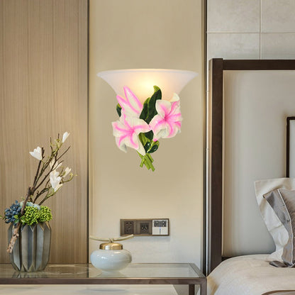 Vivolux | 1 Licht Har Wall Lamp Modern Stylisch Exquisite Pink Floral Flush Mount Wandlamp
