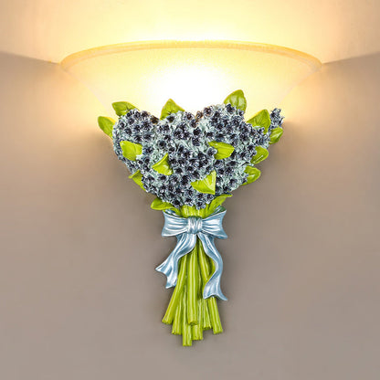 Vivolux | Einzelne Flush Wandleuchte Zeitgenössische Gypsophila Harz Wandmontierte Lichtarmatur in Grün