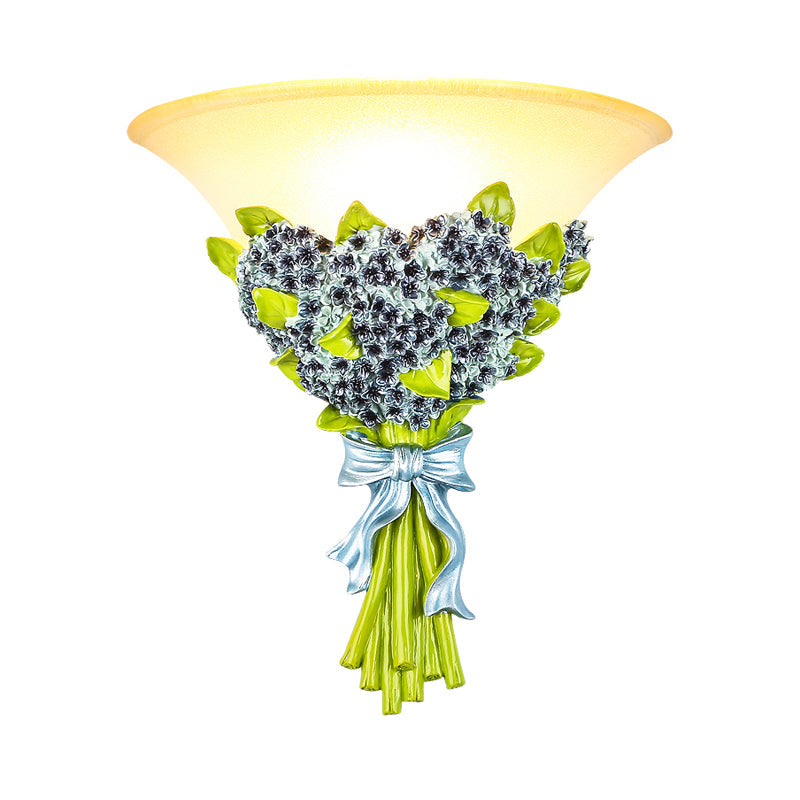 Vivolux | Einzelne Flush Wandleuchte Zeitgenössische Gypsophila Harz Wandmontierte Lichtarmatur in Grün