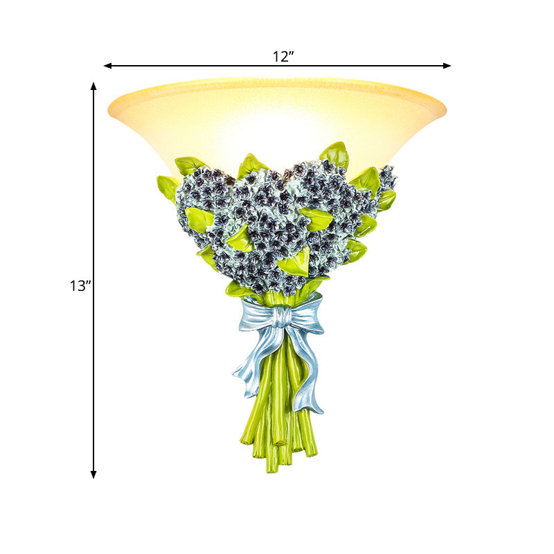 Vivolux | Einzelne Flush Wandleuchte Zeitgenössische Gypsophila Harz Wandmontierte Lichtarmatur in Grün