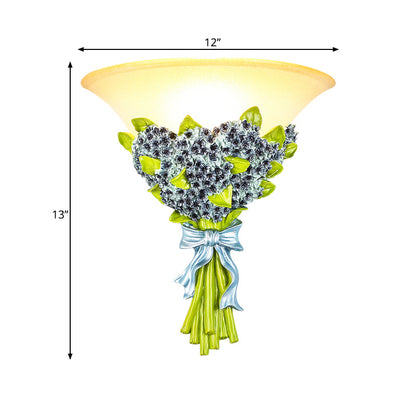 Vivolux | Einzelne Flush Wandleuchte Zeitgenössische Gypsophila Harz Wandmontierte Lichtarmatur in Grün