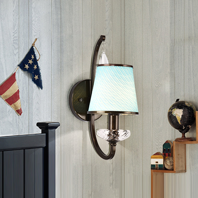 Vivolux | 1 Kopf Wandbeleuchtung mit Kegel-Schirm Beige/Blautürkis/Grün Glas Zeitgenössischer Stil Flur Wandleuchte