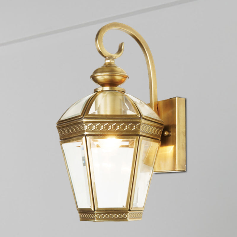 Vivolux | Geometrische metalen wandlamp Traditionele 1-lamps foyer wandgemonteerde lichtarmatuur in goud