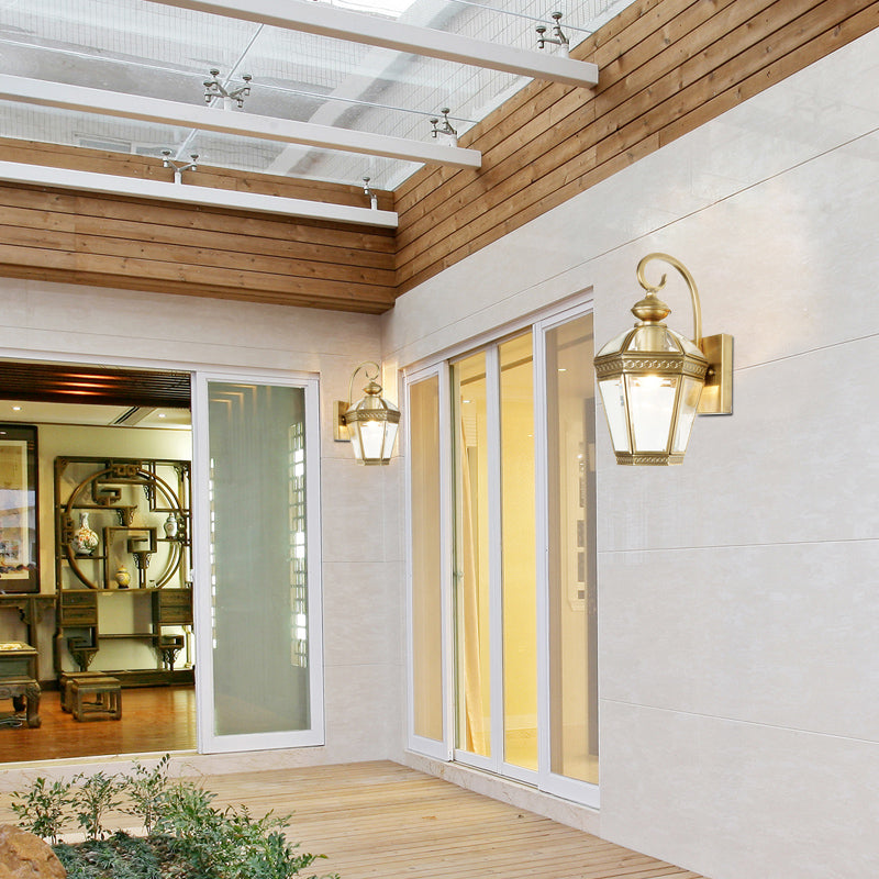 Vivolux | Geometrische metalen wandlamp Traditionele 1-lamps foyer wandgemonteerde lichtarmatuur in goud