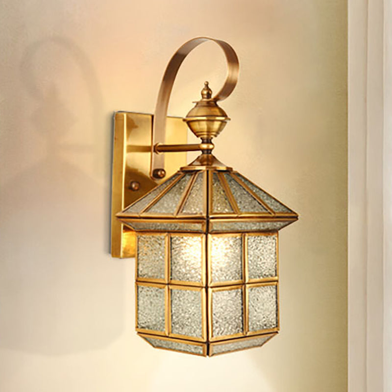 Vivolux | 1-Head Geometrische Wandleuchte Traditionelle Goldmetall Wandlampe für Flur