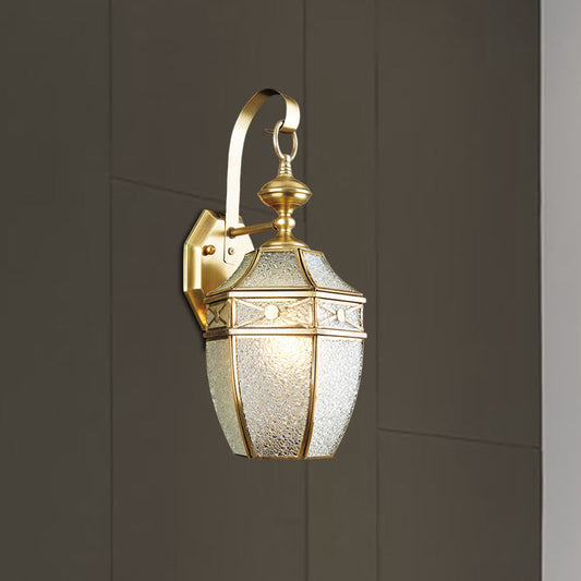 Vivolux | Traditionele Lantaarn Wandlamp 1-Lamp Metaal Wandverlichting Fixture in Messing voor Buiten