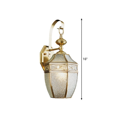 Vivolux | Traditionele Lantaarn Wandlamp 1-Lamp Metaal Wandverlichting Fixture in Messing voor Buiten
