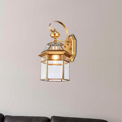 Vivolux | 1 Gloeilamp Wandlamp Traditionele Open Onderkant Metaal Wandverlichting Armatuur in Messing voor Woonkamer
