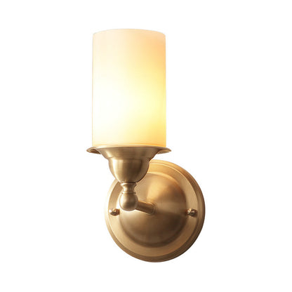 Vivolux | Cylinder Frosted Glass Wandlamp Modernisme Stijl 1 Licht Woonkamer Wandlamp Fit in Messing