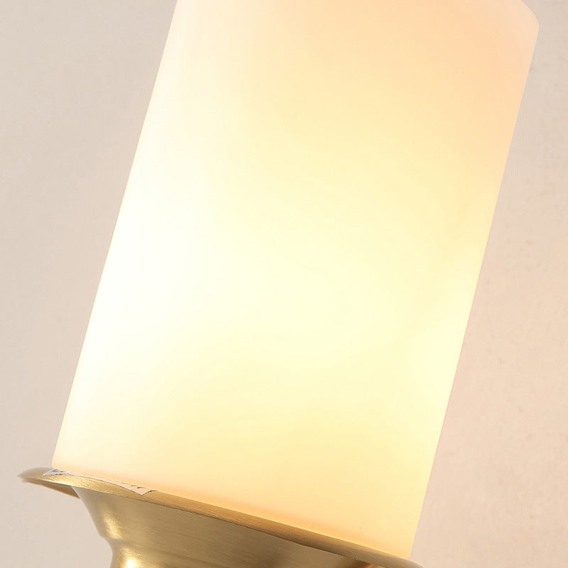 Vivolux | Cylinder Frosted Glass Wandlamp Modernisme Stijl 1 Licht Woonkamer Wandlamp Fit in Messing