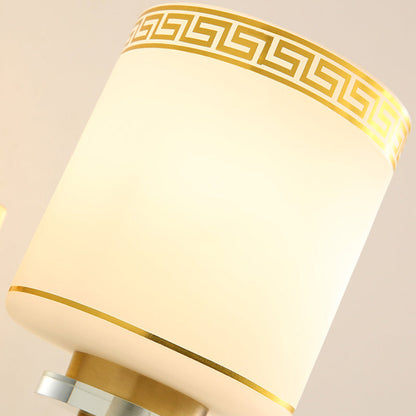 Vivolux | 1 Licht Wandlamp Moderne Stijl Drum Shade Witte Glas Wandverlichting Fixture in Messing voor Gang