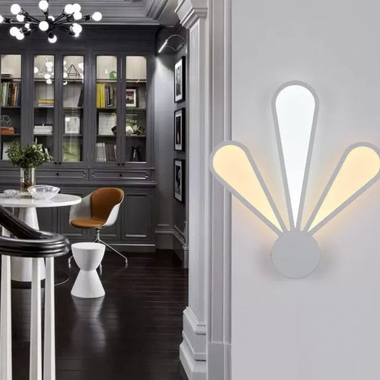 Vivolux | Noordse Stijl Fleurige Wandlamp Metaal Acryl Wandlicht in Wit voor Studiekamer Shop